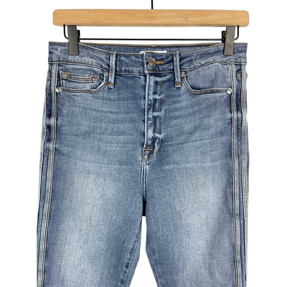 Good American Good Waist Athletic Stripe Jeans High Rise Skinny Leg Size 6 / 28 - Picture 9 of 16